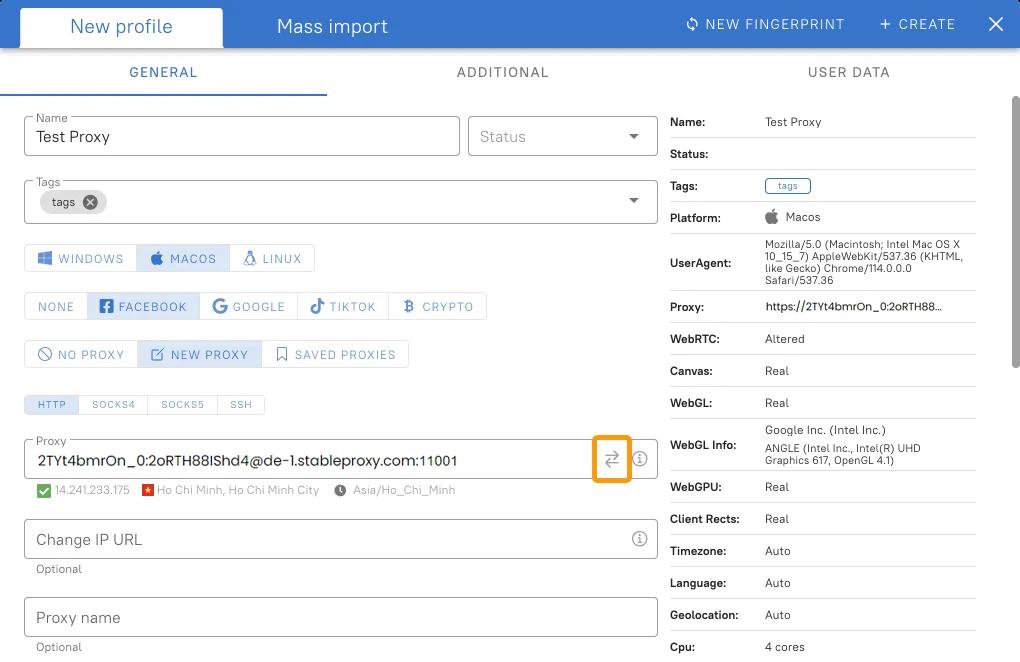 Setting up a proxy in Dolphin Anty - An anonymous browser