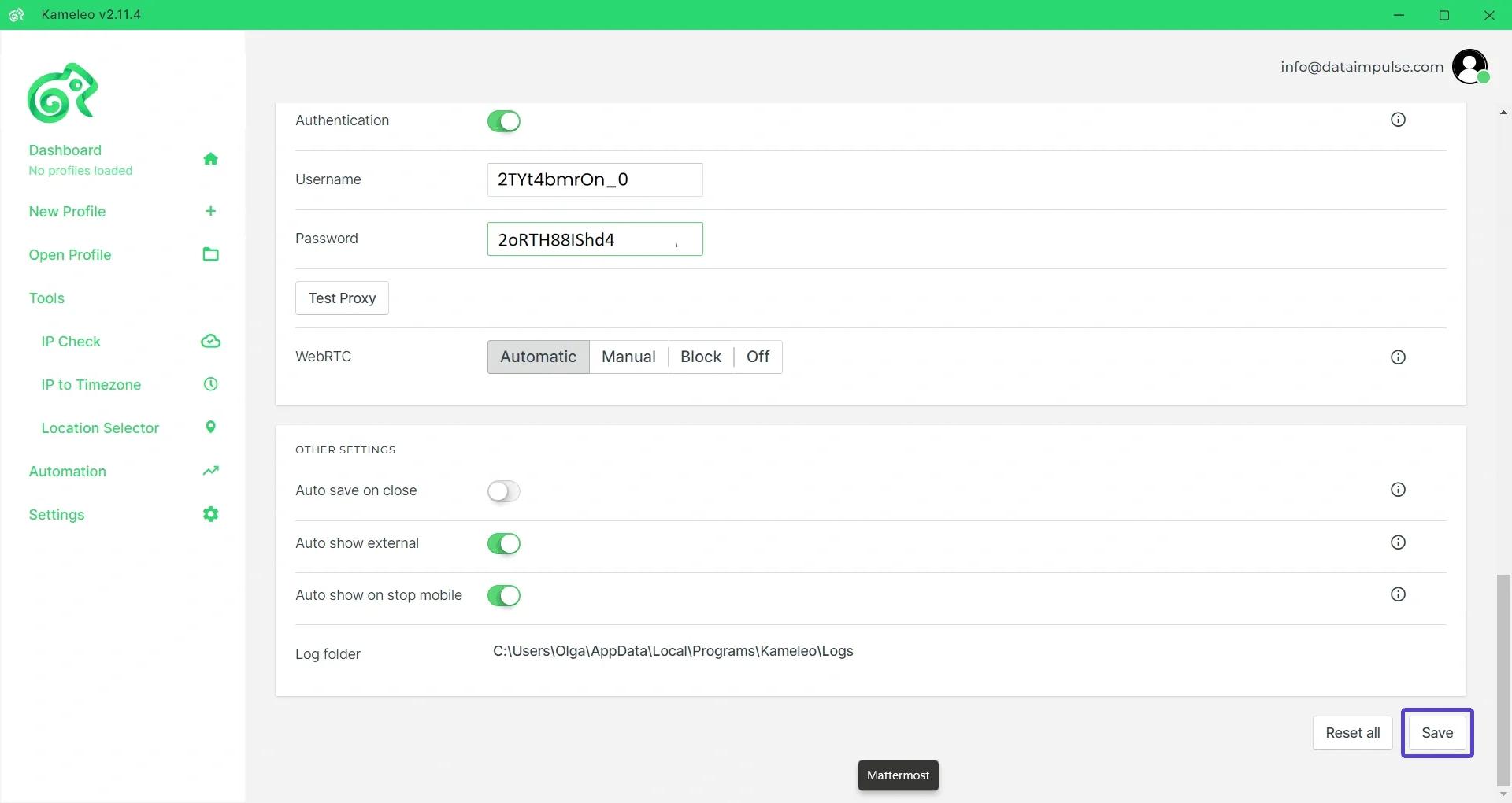 Using proxy servers with Kameleo. Combining with Stableproxy