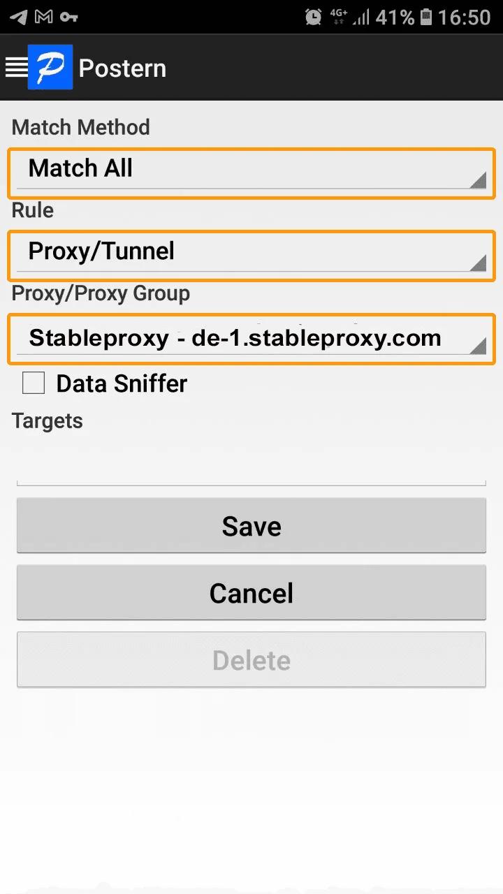 Jak skonfigurować serwer proxy Stableproxy z Postern - Instrukcje